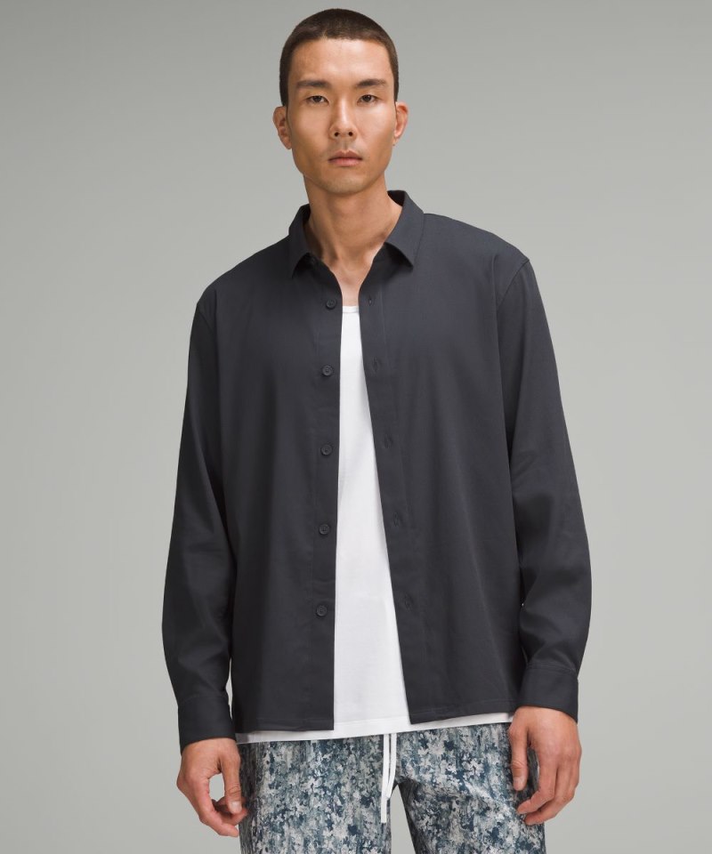 Lululemon Relaxed-Fit Long-Sleeve Button-Up Obsidian Online Outlet Sale