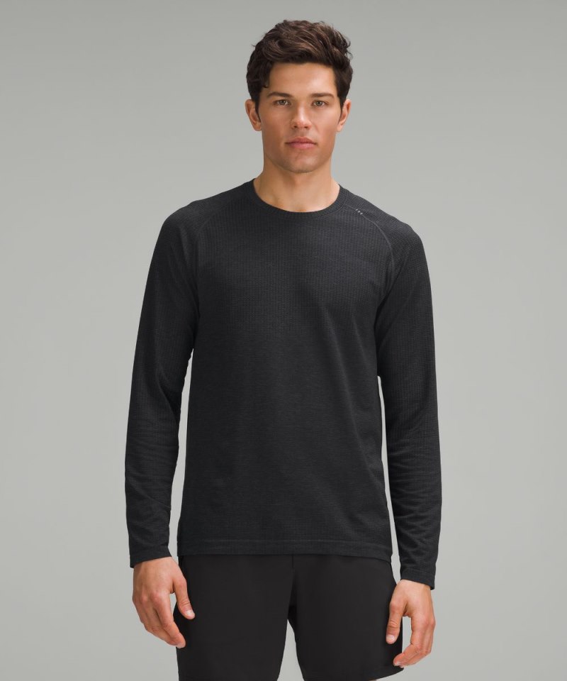 Lululemon Metal Vent Tech Long-Sleeve Shirt *Updated Fit Graphite Grey / Black Online Outlet Sale