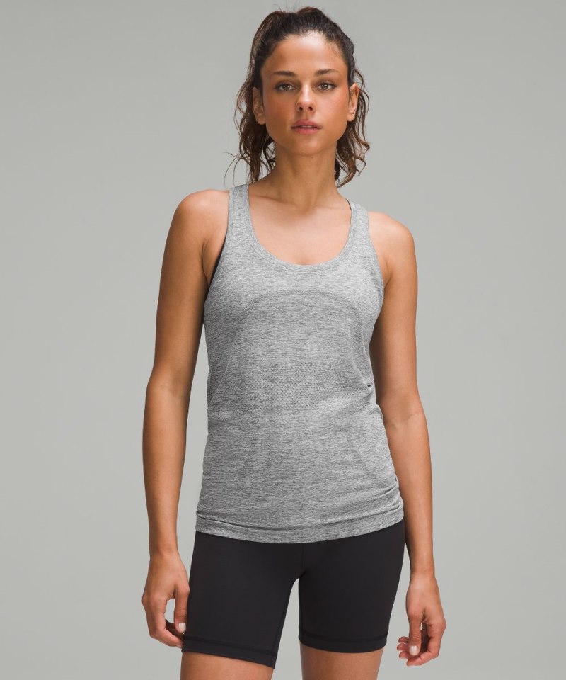 Lululemon Swiftly Tech Racerback Tank Top 2.0 *Hip Length Slate / White Online Outlet Sale