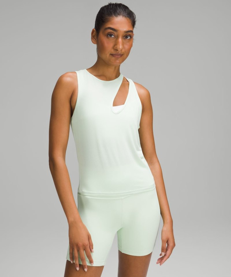 Lululemon Shoulder Cut-Out Yoga Tank Top Kohlrabi Green Online Outlet Sale