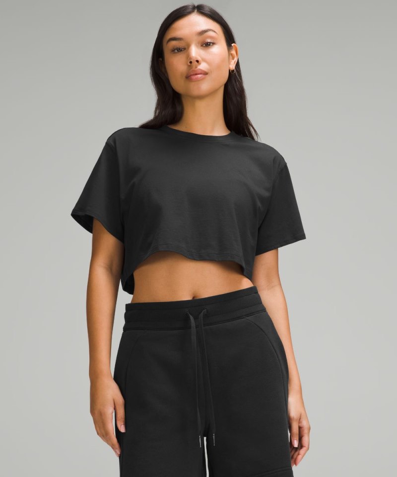 Lululemon All Yours Cropped T-Shirt Black Online Outlet Sale