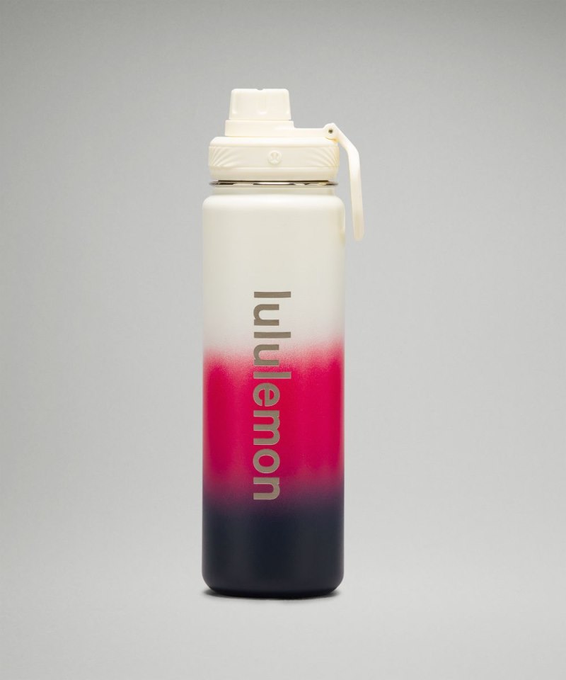 Lululemon Back To Life Sport Bottle 24oz Wisp Yellow / Cherry Mist / True Navy Online Outlet Sale