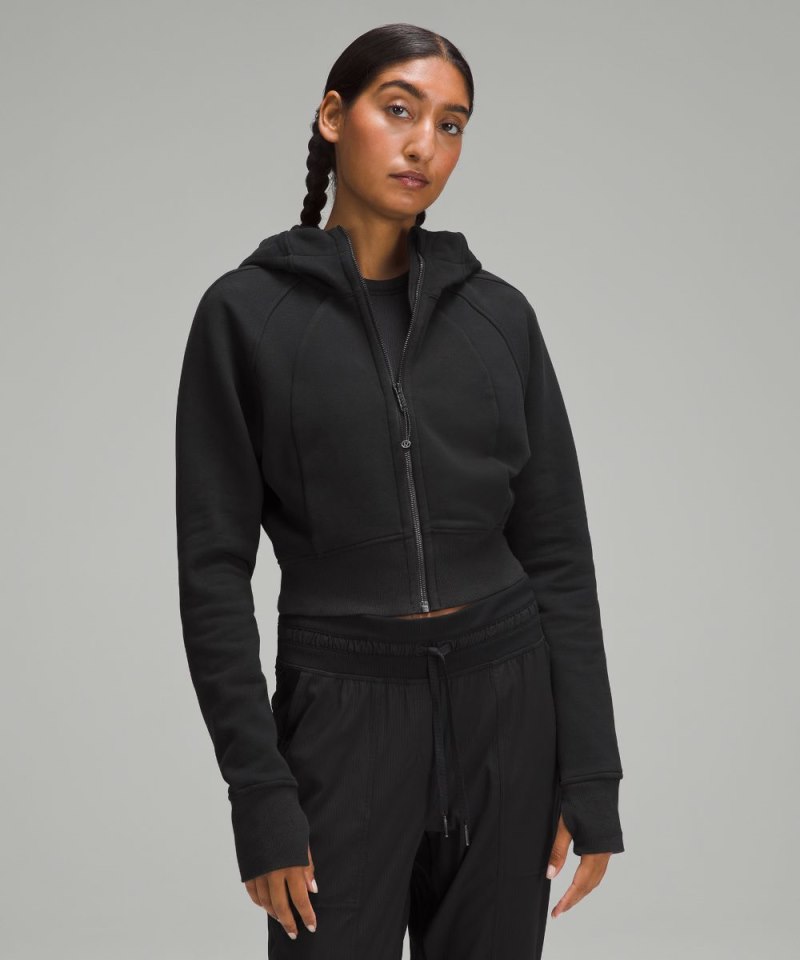 Lululemon Scuba Full-Zip Cropped Hoodie Black Online Outlet Sale