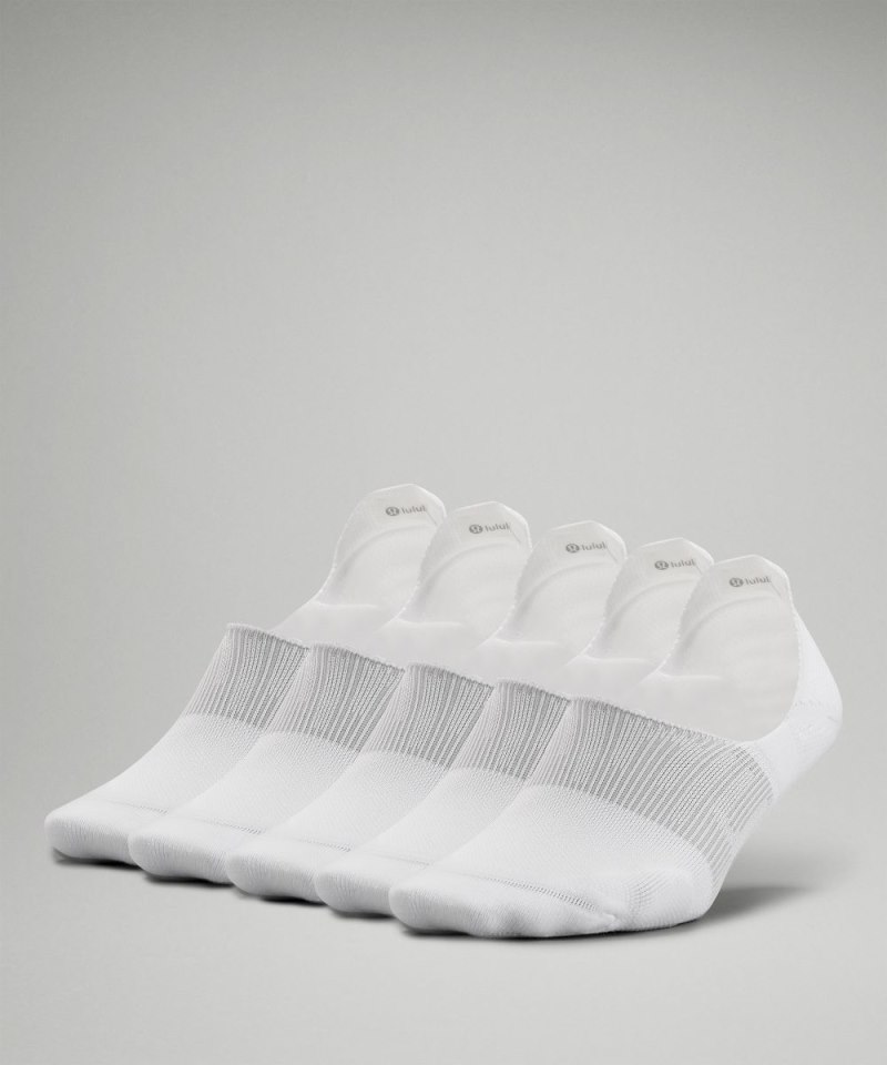 Lululemon Women's Power Stride No-Show Socks with Active Grip *5 Pack White Online Outlet Sale