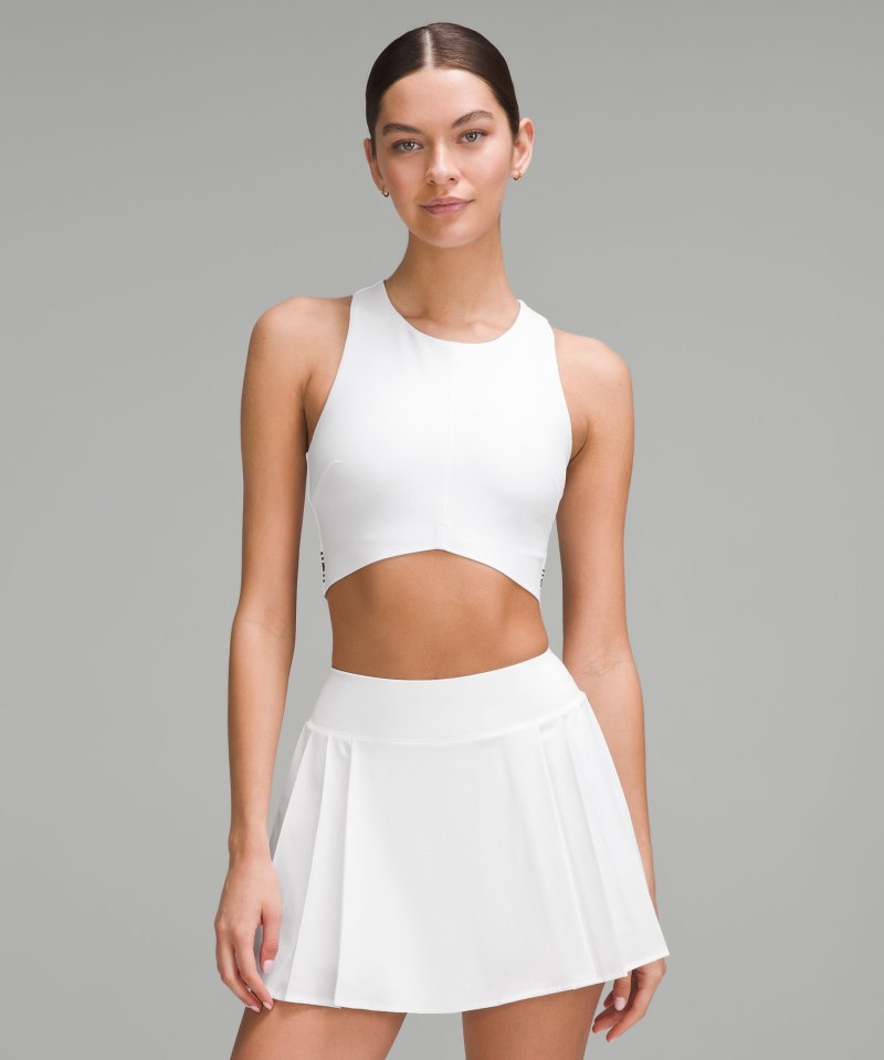 Lululemon V-Waist Cropped Tennis Tank Top *Medium Support, B / C Cup White / True Navy / Black Online Outlet Sale