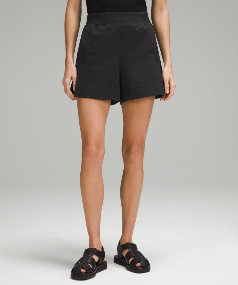 Lululemon Stretch Woven Relaxed-Fit High-Rise Short 4" Black Online Outlet Sale