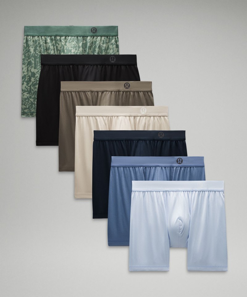 Lululemon Always In Motion Boxer 5" *7 Pack Vista Glide Palm Court Medium Forest / Black / Rover / Mojave Tan / True Navy / Oasis Blue / Windmill Online Outlet Sale