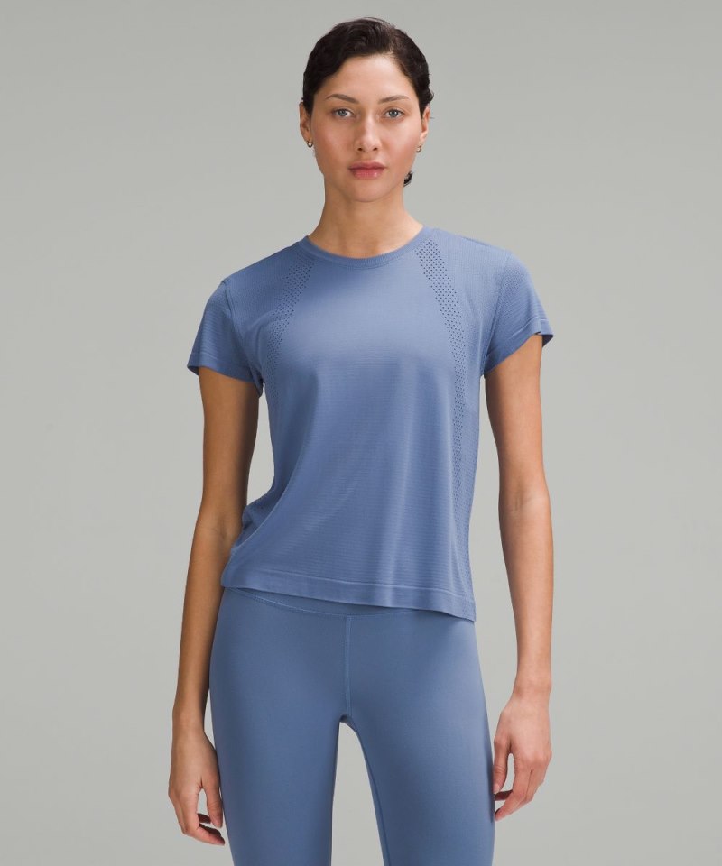 Lululemon Train to Be Short-Sleeve Shirt Oasis Blue / Oasis Blue Online Outlet Sale