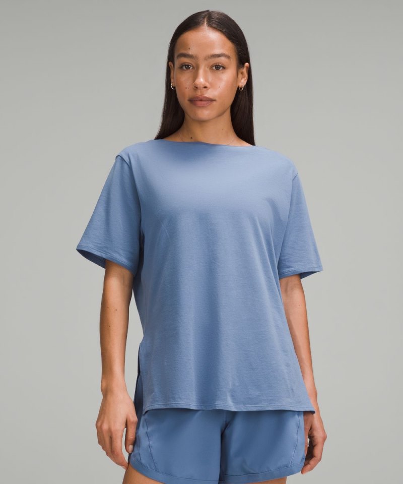 Lululemon Relaxed-Fit Boatneck T-Shirt Oasis Blue Online Outlet Sale