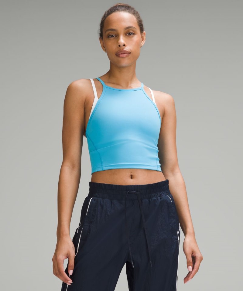 Lululemon Wunder Train High-Neck Cross-Back Tank Top Kayak Blue Light Online Outlet Sale