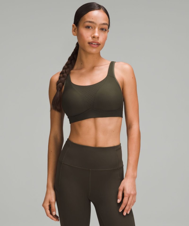 Lululemon Run Times Bra *High Support, B–G Cups Dark Olive Online Outlet Sale