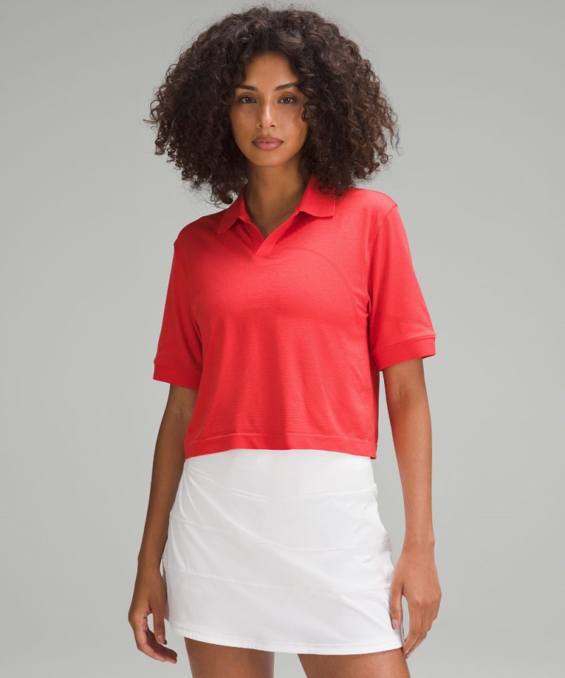 Lululemon Swiftly Tech Relaxed-Fit Polo Shirt Hot Heat / Red Glow Online Outlet Sale