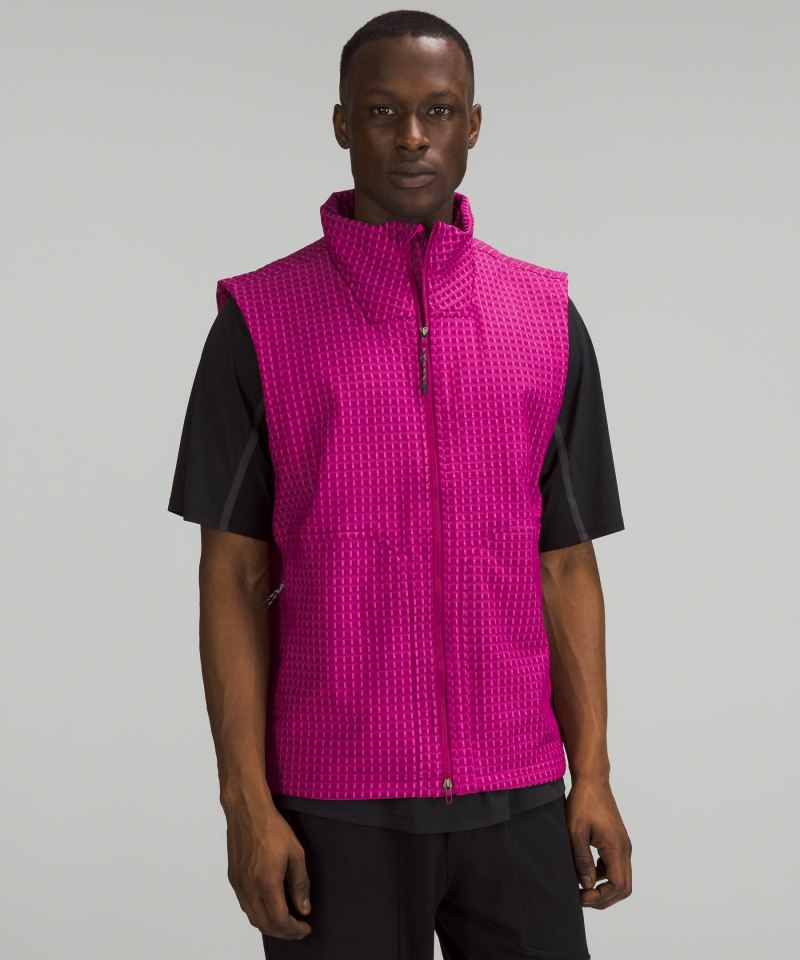 Lululemon Water-Repellent Grid Fleece Hiking Vest Wild Berry / Sonic Pink Online Outlet Sale