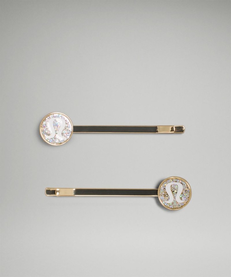 Lululemon Logo Bobby Pins *2 Pack Silver / Clear / White / Gold (not available) Online Outlet Sale