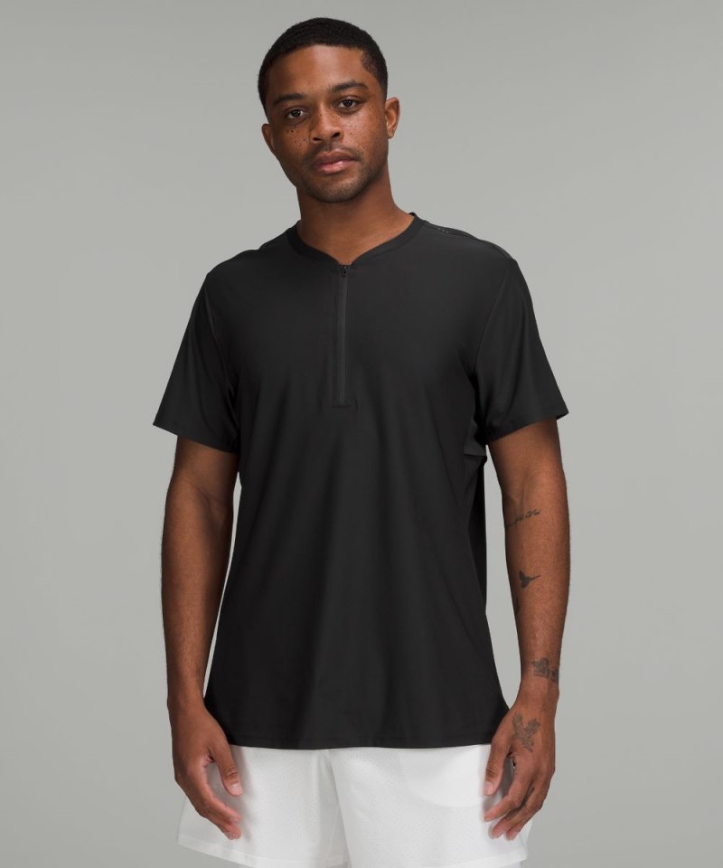 Lululemon Ventilated Tennis Short-Sleeve Shirt Black Online Outlet Sale