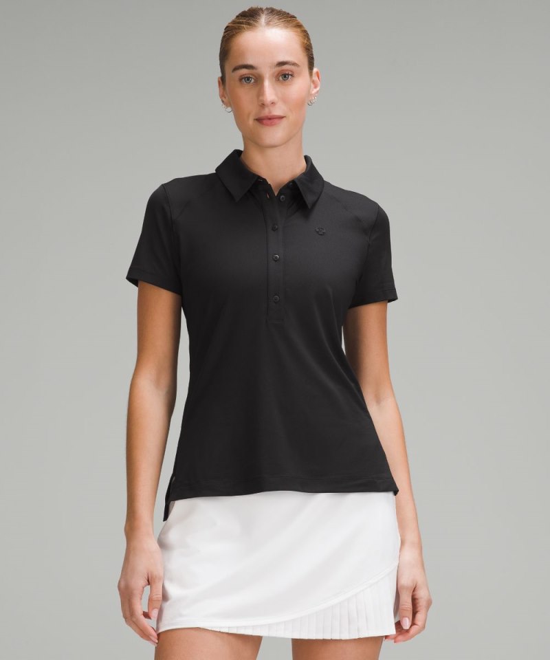 Lululemon Quick Dry Short-Sleeve Polo Shirt *Straight Hem Black Online Outlet Sale