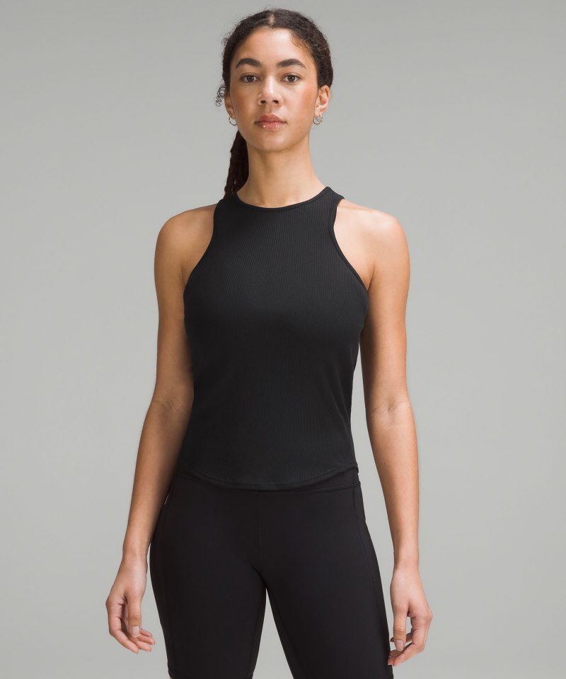 Lululemon Modal Silk Twist-Back Yoga Tank Top Black Online Outlet Sale