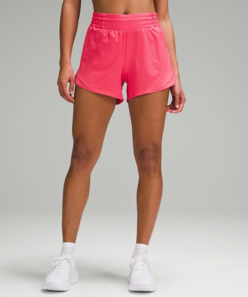 Lululemon Hotty Hot High-Rise Lined Short 4" Glaze Pink Online Outlet Sale