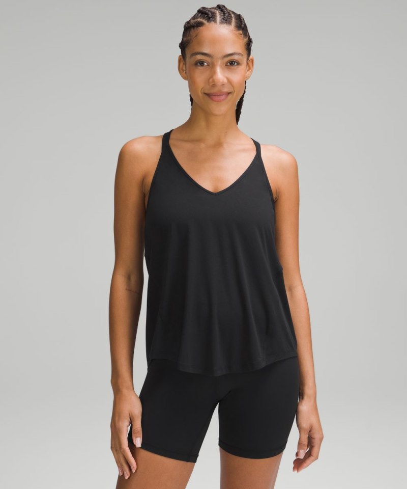 Lululemon Modal-Silk Yoga Tank Top Black Online Outlet Sale