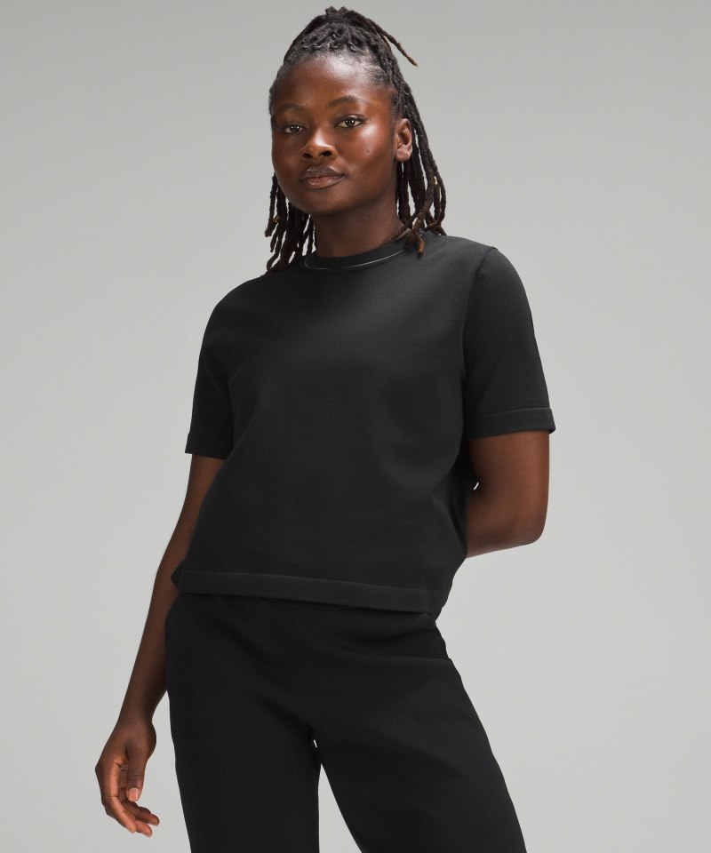 Lululemon Boxy Knit T-Shirt Black Online Outlet Sale