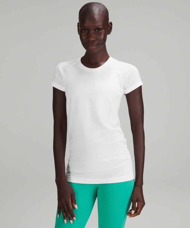 Lululemon Swiftly Tech Short-Sleeve Shirt 2.0 *Hip Length White / White Online Outlet Sale