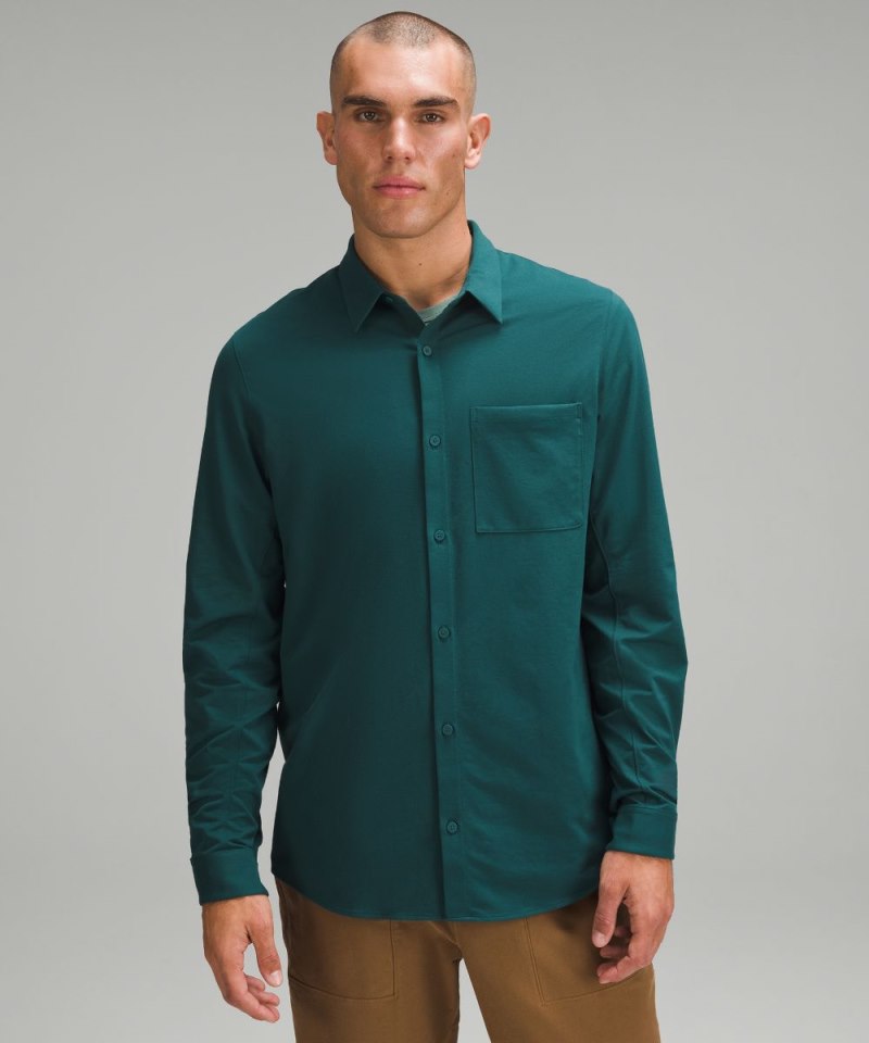 Lululemon Commission Long-Sleeve Shirt Storm Teal Online Outlet Sale