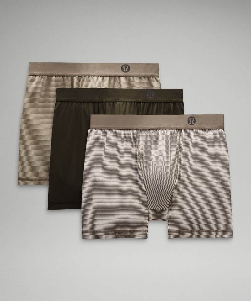 Lululemon Always In Motion Boxer 5" *3 Pack Jumie Stripe Nimbus Rover / Jumie Stripe Print Raw Linen Rover / Dark Olive Online Outlet Sale