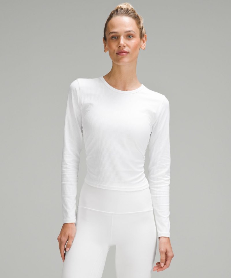 Lululemon All It Takes Ribbed Nulu Long-Sleeve Shirt White Online Outlet Sale