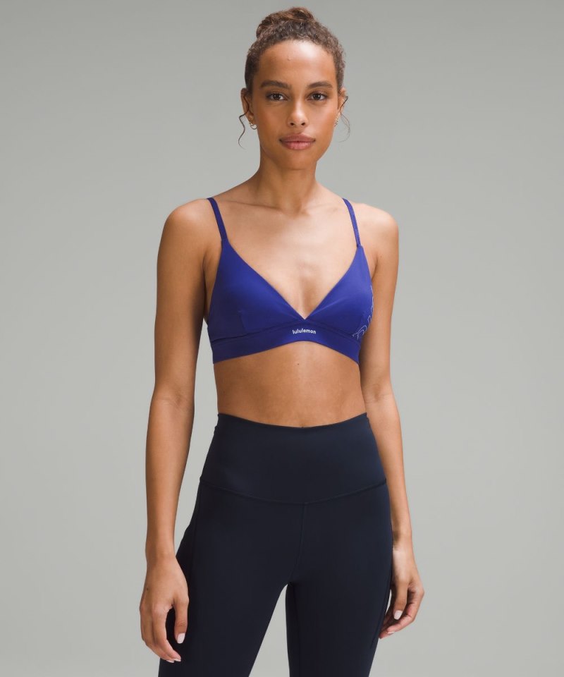 Lululemon License to Train Triangle Bra Light Support, A / B Cup *Graphic Larkspur Online Outlet Sale