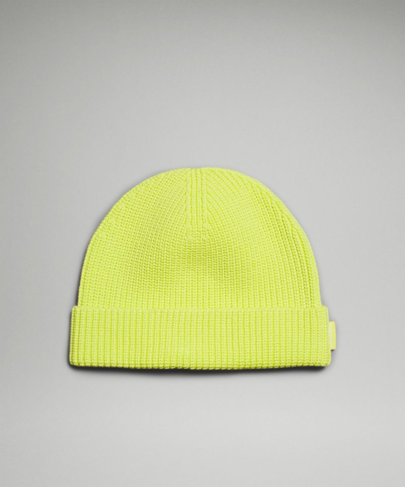 Lululemon Close-Fit Cotton-Blend Ribbed Beanie Electric Lemon Online Outlet Sale