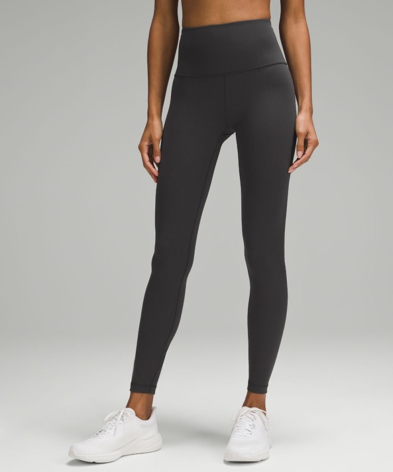 Lululemon Wunder Train High-Rise Ribbed Tight 28" Graphite Grey Online Outlet Sale