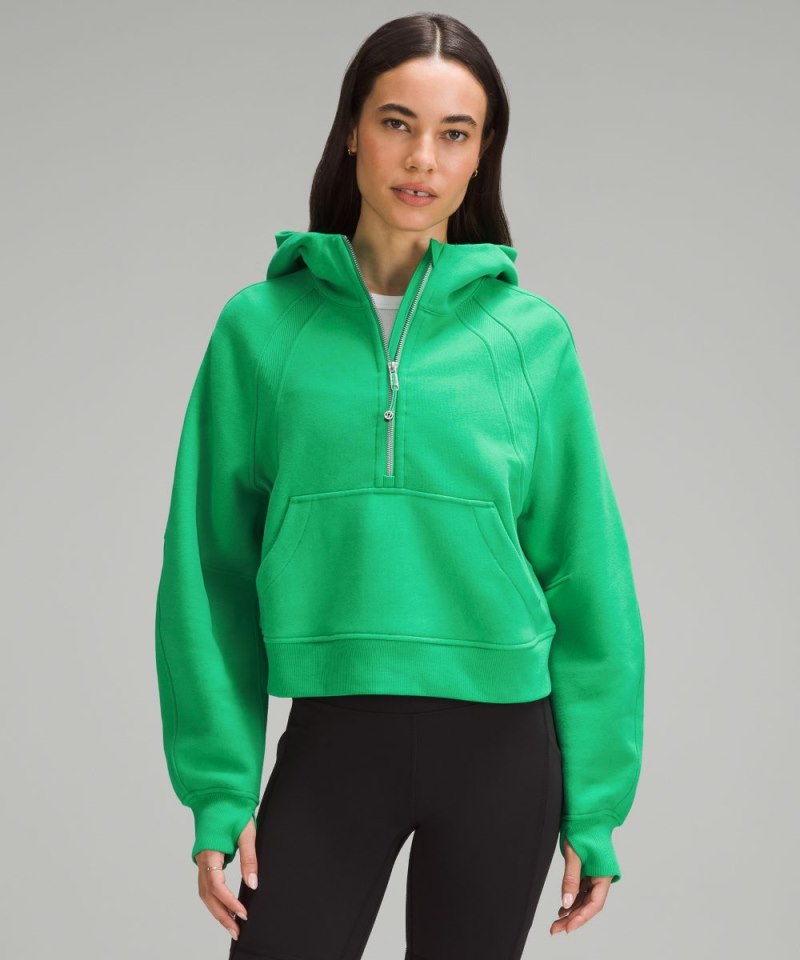 Lululemon Scuba Oversized Half-Zip Hoodie Green Punch Online Outlet Sale