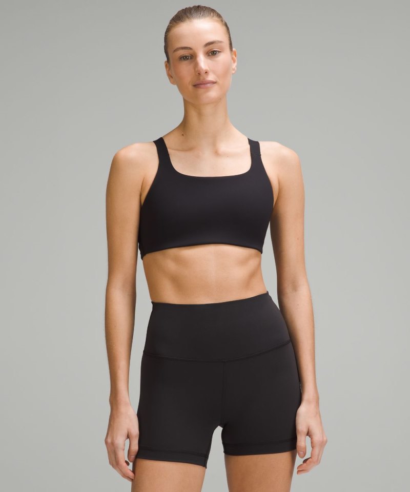 Lululemon Ultralu Square-Neck Workout Bra *Medium Support, B / C Cup Black Online Outlet Sale