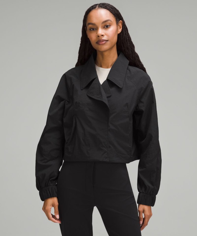 Lululemon Cropped Trench Jacket Black Online Outlet Sale