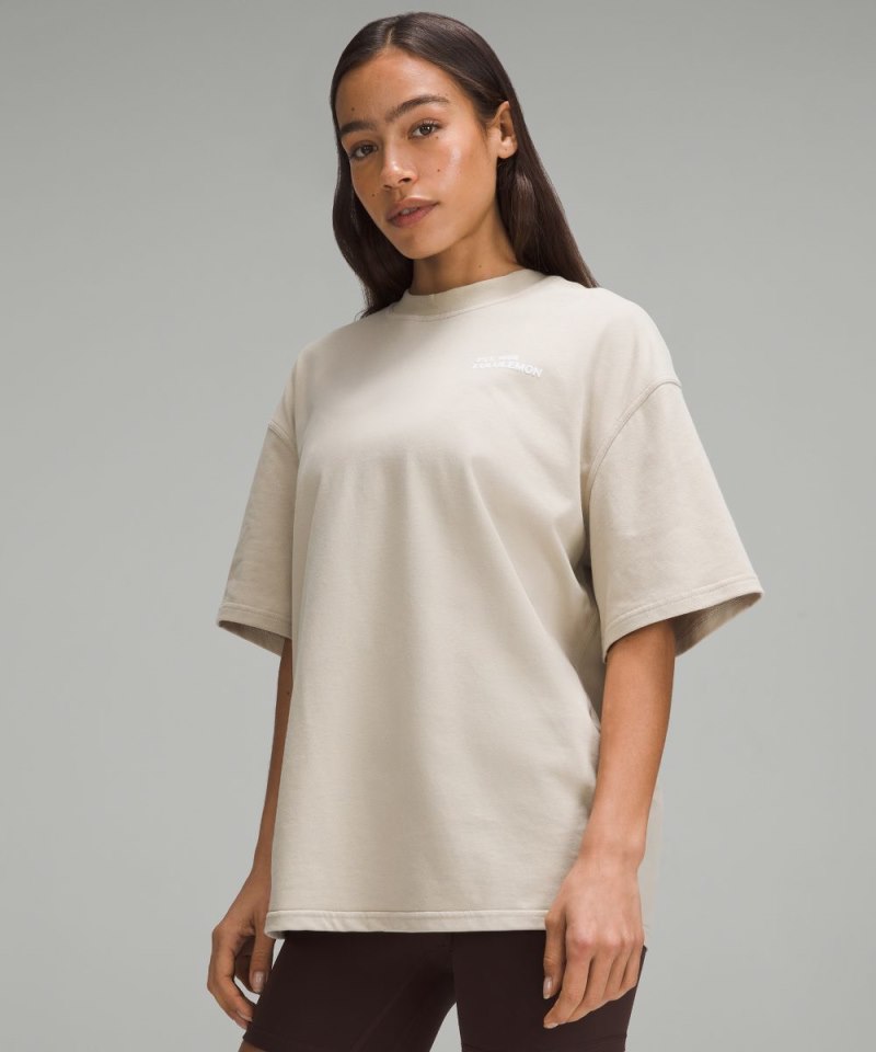 Lululemon Brushed Heavyweight Cotton Crewneck T-Shirt Mojave Tan Online Outlet Sale