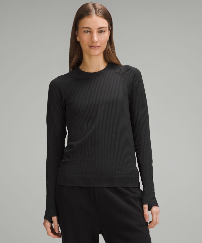 Lululemon Rest Less Pullover Colour Rib Black / Black Online Outlet Sale