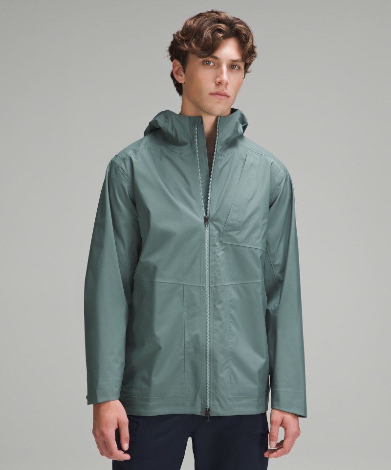 Lululemon Waterproof Full-Zip Rain Jacket Medium Forest Online Outlet Sale