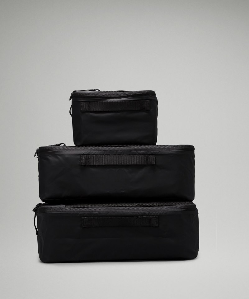 Lululemon Travel Packing Cubes *3 Pack Black / Detours Welcome Emboss Black Online Outlet Sale