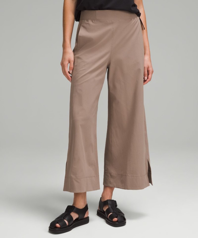 Lululemon Stretch Woven High-Rise Wide-Leg Cropped Pant Taupetastic Online Outlet Sale