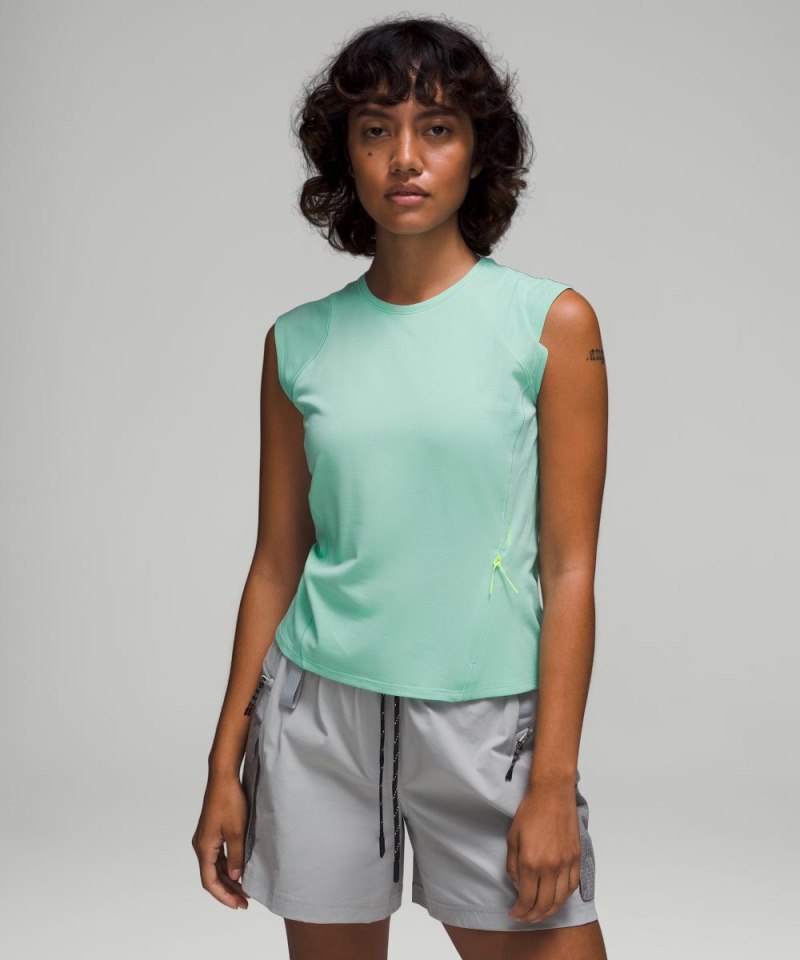 Lululemon Cap Sleeve Hiking Tank Top Wild Mint Online Outlet Sale