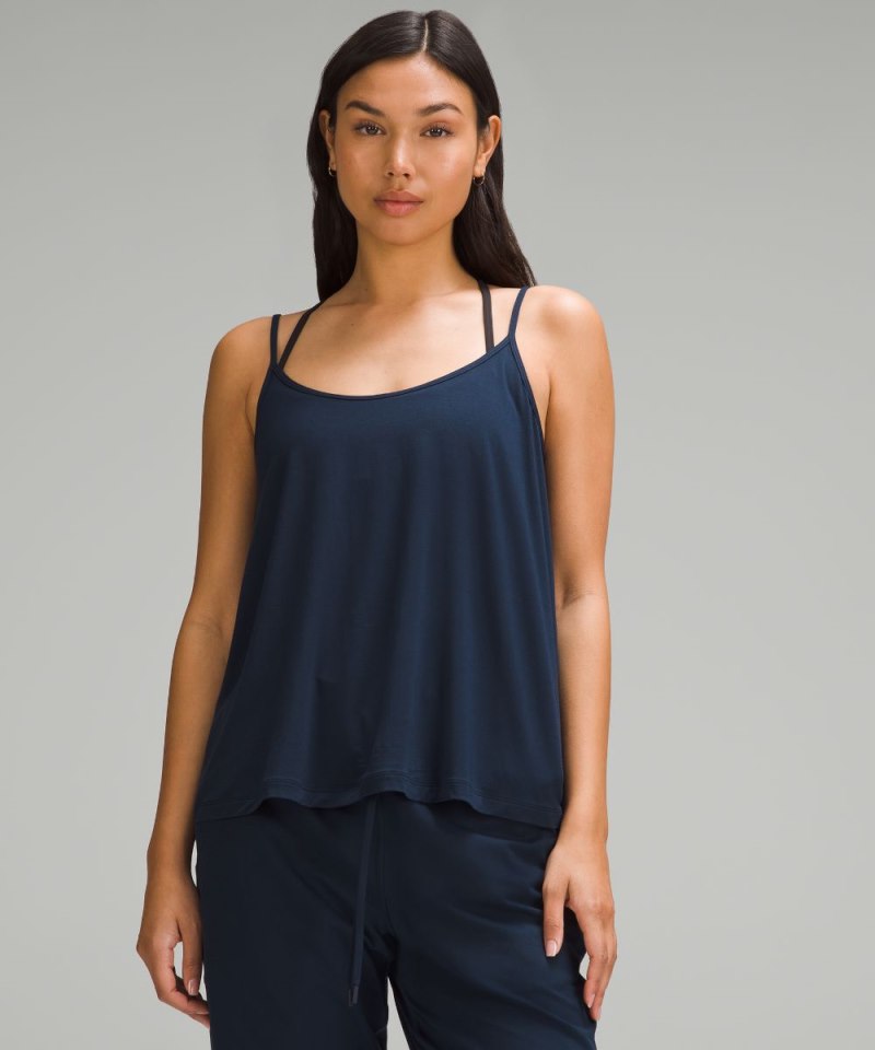 Lululemon Modal Silk-Blend Spaghetti Strap Tank Top True Navy Online Outlet Sale