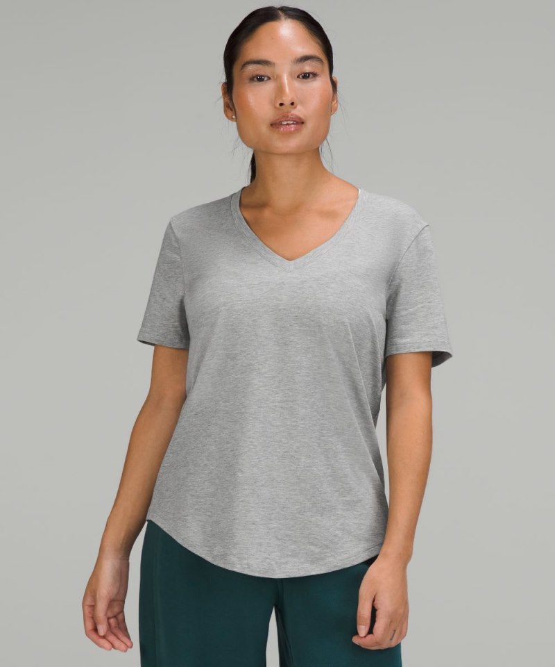 Lululemon Love V-Neck T-Shirt Heathered Core Medium Grey Online Outlet Sale