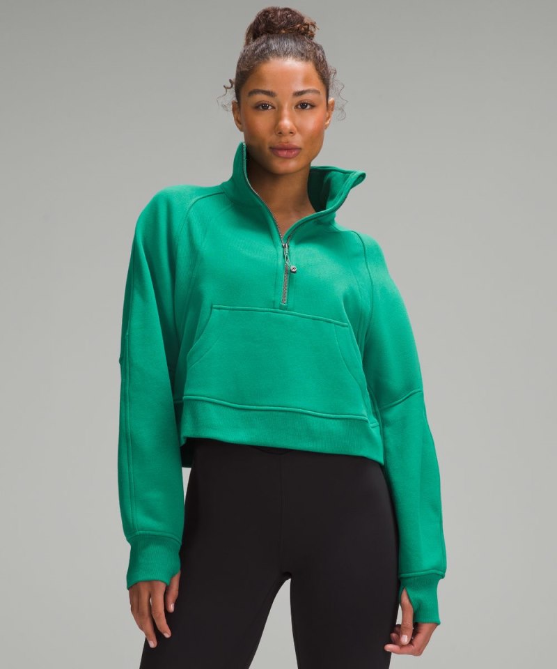 Lululemon Scuba Oversized Funnel-Neck Half Zip Cascadia Green Online Outlet Sale