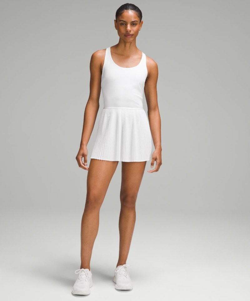 Lululemon Scoop-Neck Pleated Linerless Tennis Dress White Online Outlet Sale