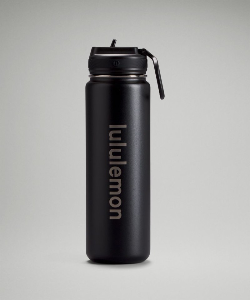 Lululemon Back to Life Sport Bottle 24oz *Straw Lid Black Online Outlet Sale